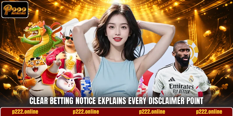 Clear betting notice explains every disclaimer point