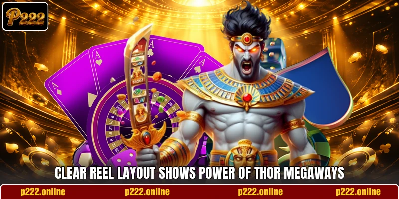 Clear reel layout shows Power of Thor Megaways