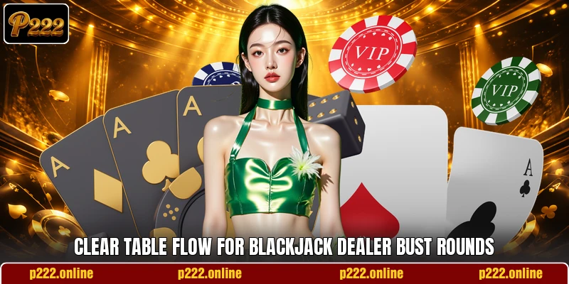 Clear table flow for blackjack dealer bust rounds