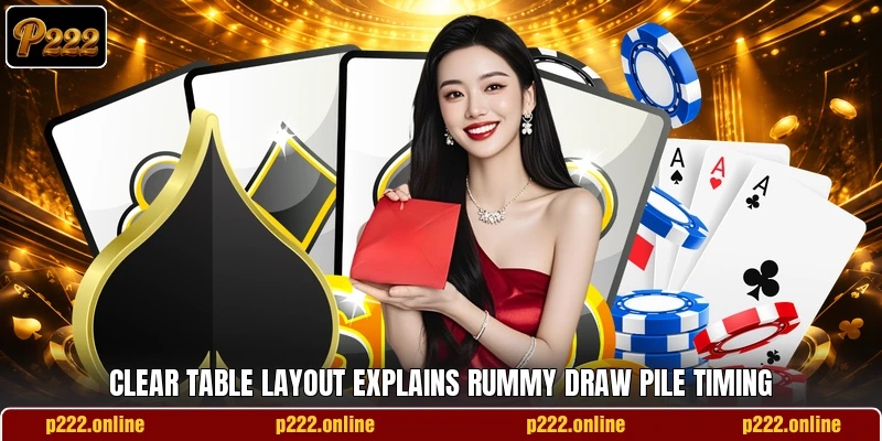 Clear table layout explains rummy draw pile timing