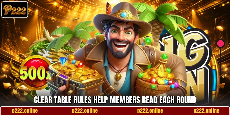 Clear table rules help members read each round