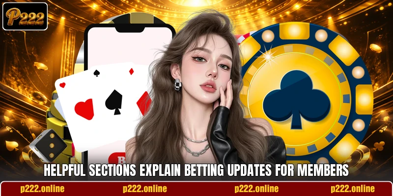 Helpful sections explain betting updates for members Helpful sections explain betting updates for members