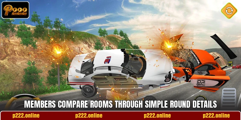 Members compare rooms through simple round details