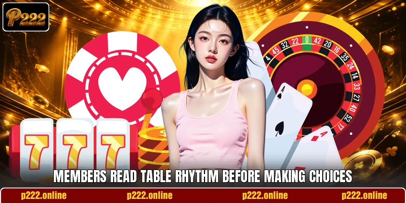 Members read table rhythm before making choices