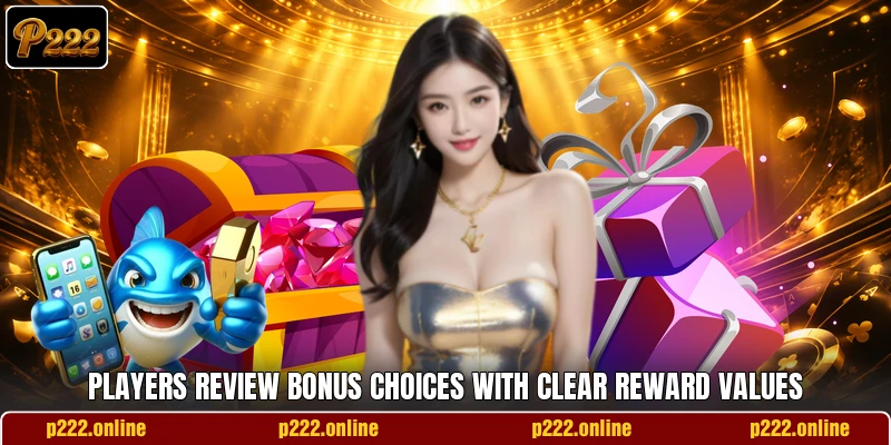 Players review bonus choices with clear reward values Players review bonus choices with clear reward values