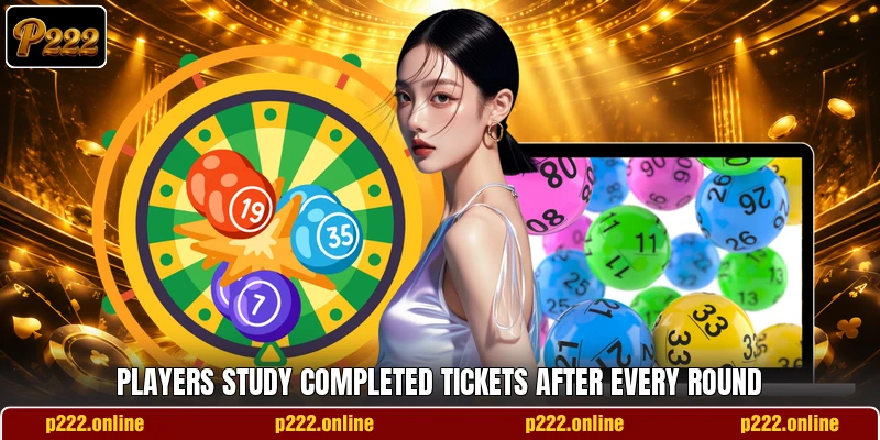 Players study completed tickets after every round