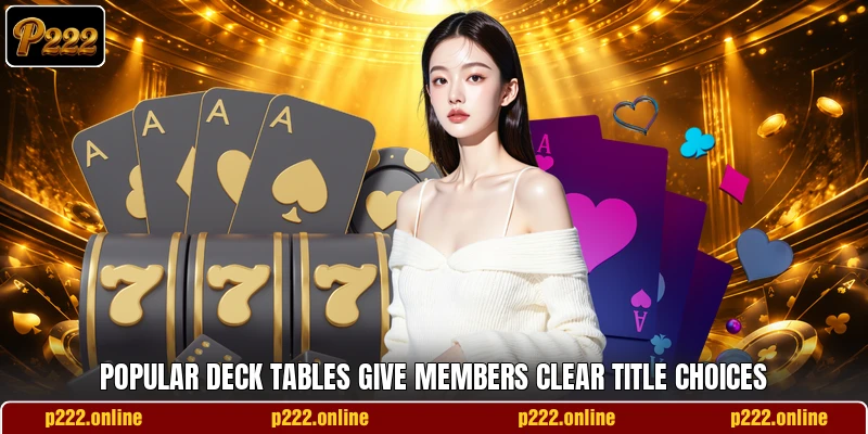 Popular deck tables give members clear title choices