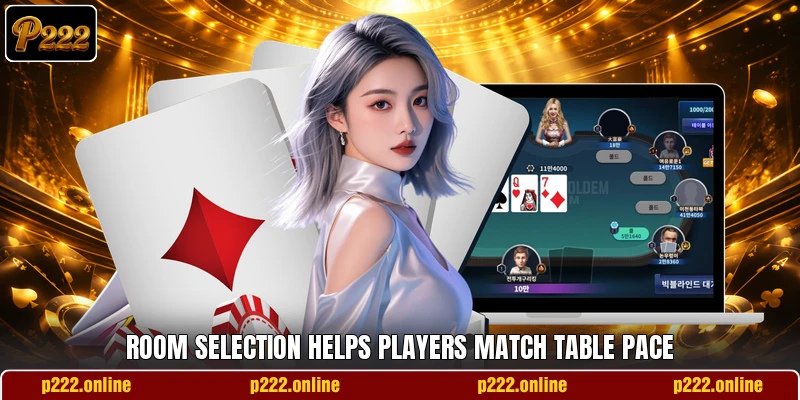 Room selection helps players match table pace